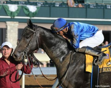 Maxfield after winning the 2019 Breeders' Futurity