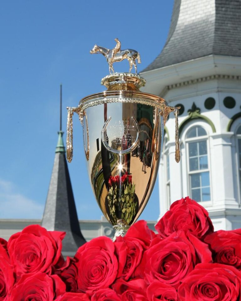 Solid Gold Kentucky Derby Winners Trophy Arrives at Churchill Downs