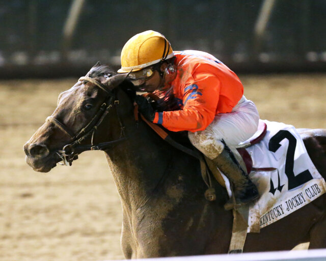 Honor Marie winning The Kentucky Jockey Club (G2) at Churchill Downs