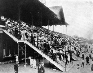 Churchill Downs Grandstand on Kentucky Derby day, 1895(Photo courtesy of Kentucky Derby Museum/Churchill Downs)