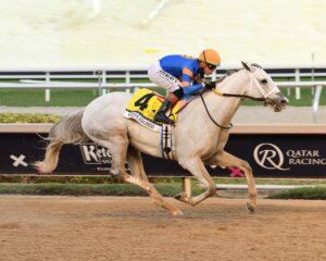 White Abarrio wins the Pegasus World Cup Invitational at Gulfstream Park.