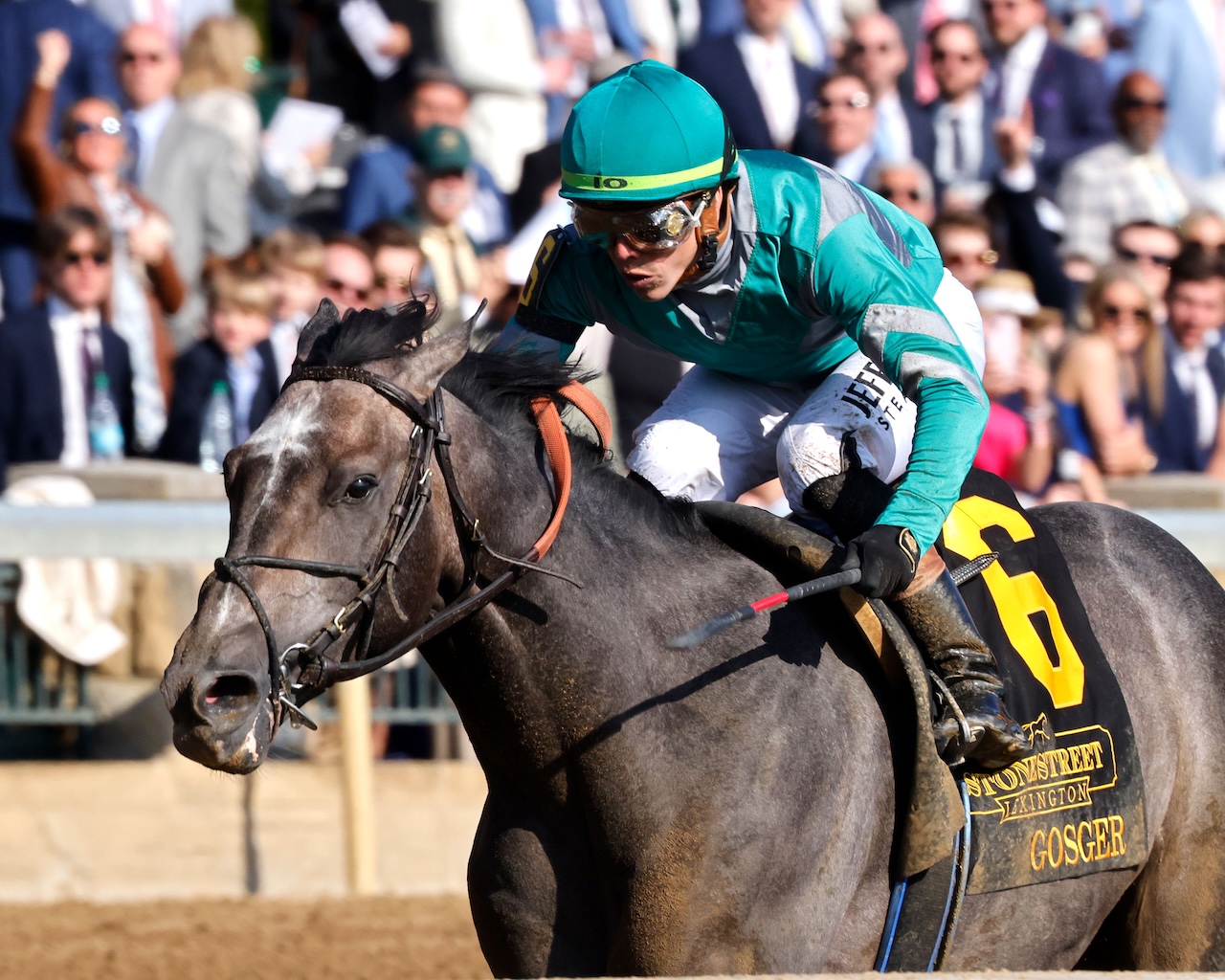 Gosger wins the Lexington Stakes at Keeneland.
