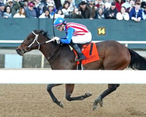 Benedetta wins the American Beauty Stakes at Oaklawn Park.