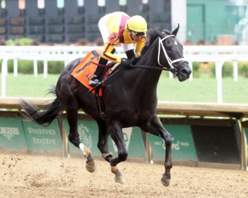 Emery wins the Leslie's Lady Overnight Stakes at Churchill Downs.