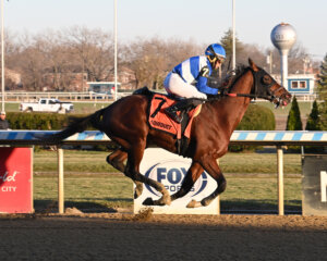 Mama's Gold wins at Aqueduct. 