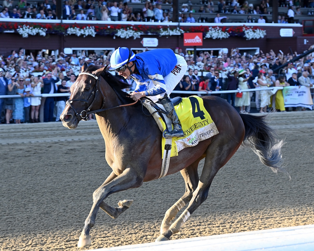 Sovereignty wins the Travers at Saratoga.