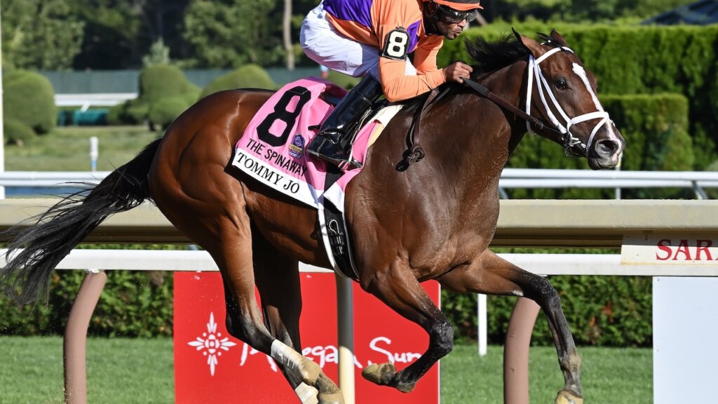 Tommy Jo wins the Spinaway Stakes at Saratoga.