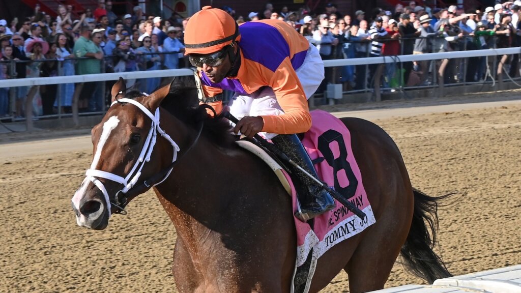 Tommy Jo wins the Spinaway Stakes at Saratoga.