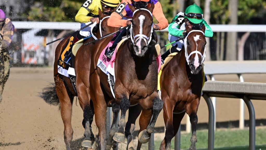 Tommy Jo wins the Spinaway Stakes at Saratoga.