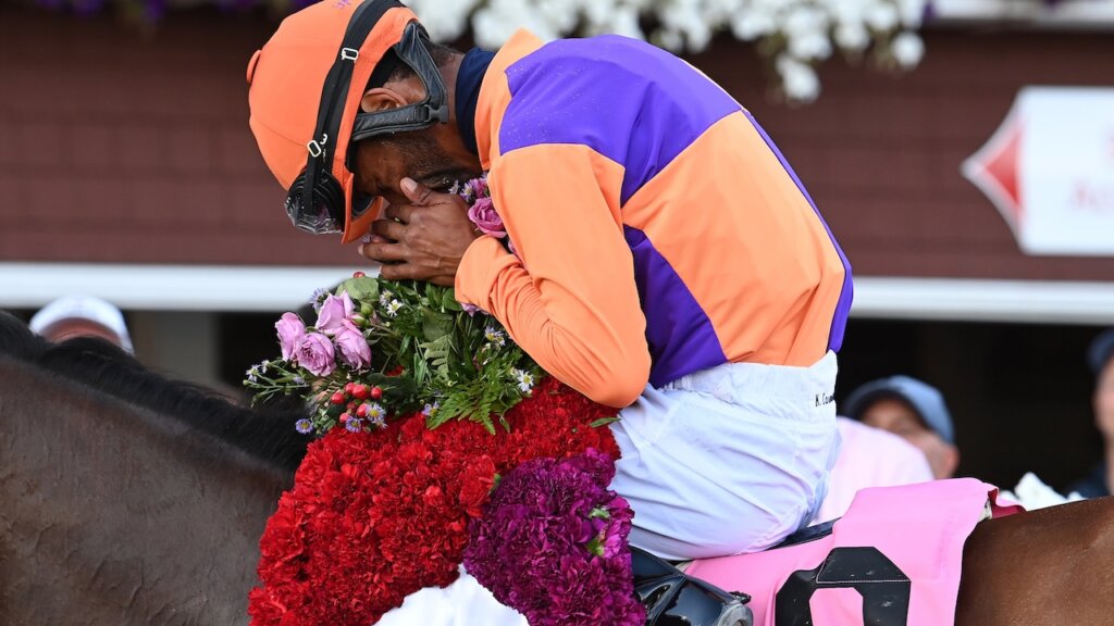 Tommy Jo wins the Spinaway Stakes at Saratoga.