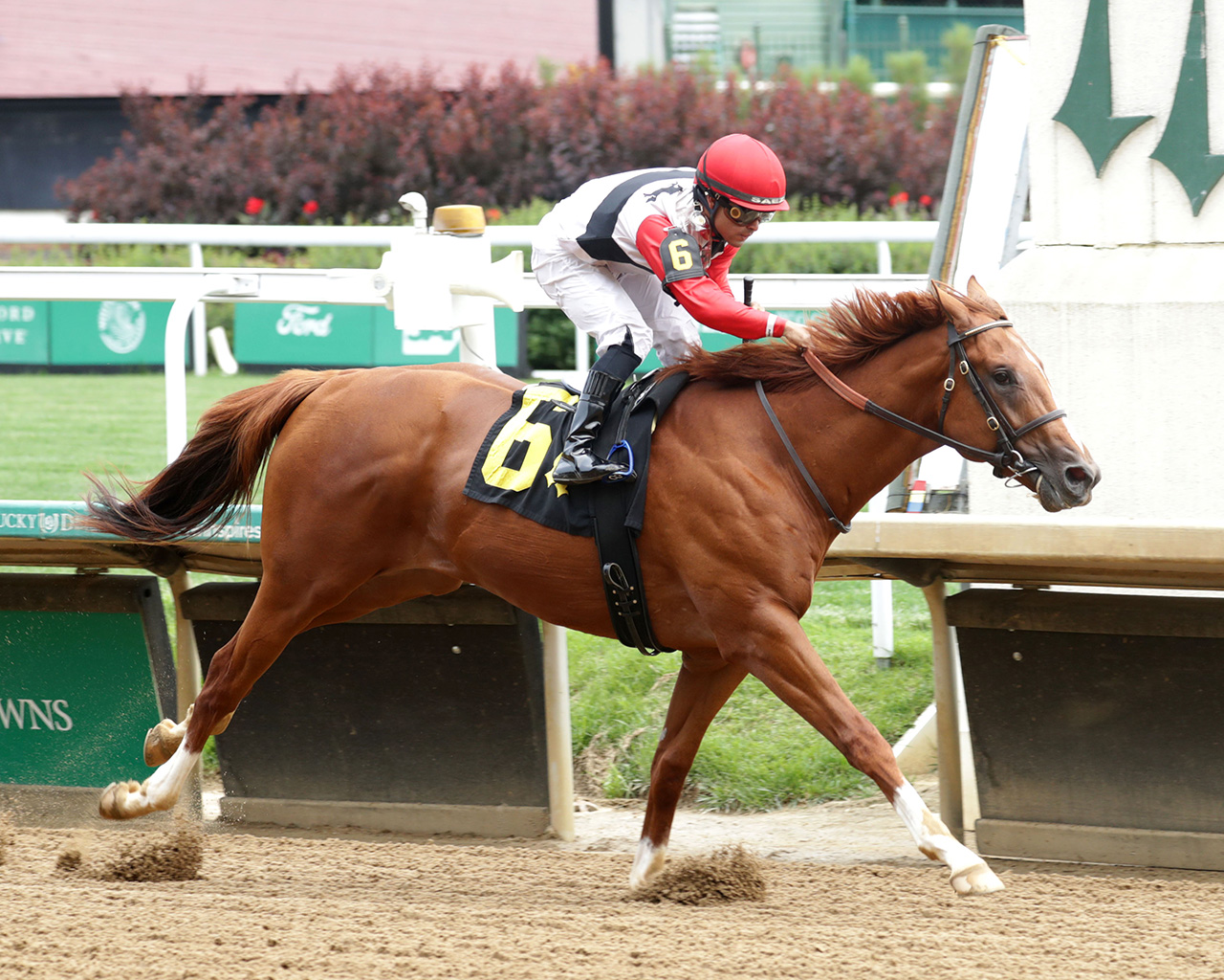 Comport breaking his maiden at Churchill Downs