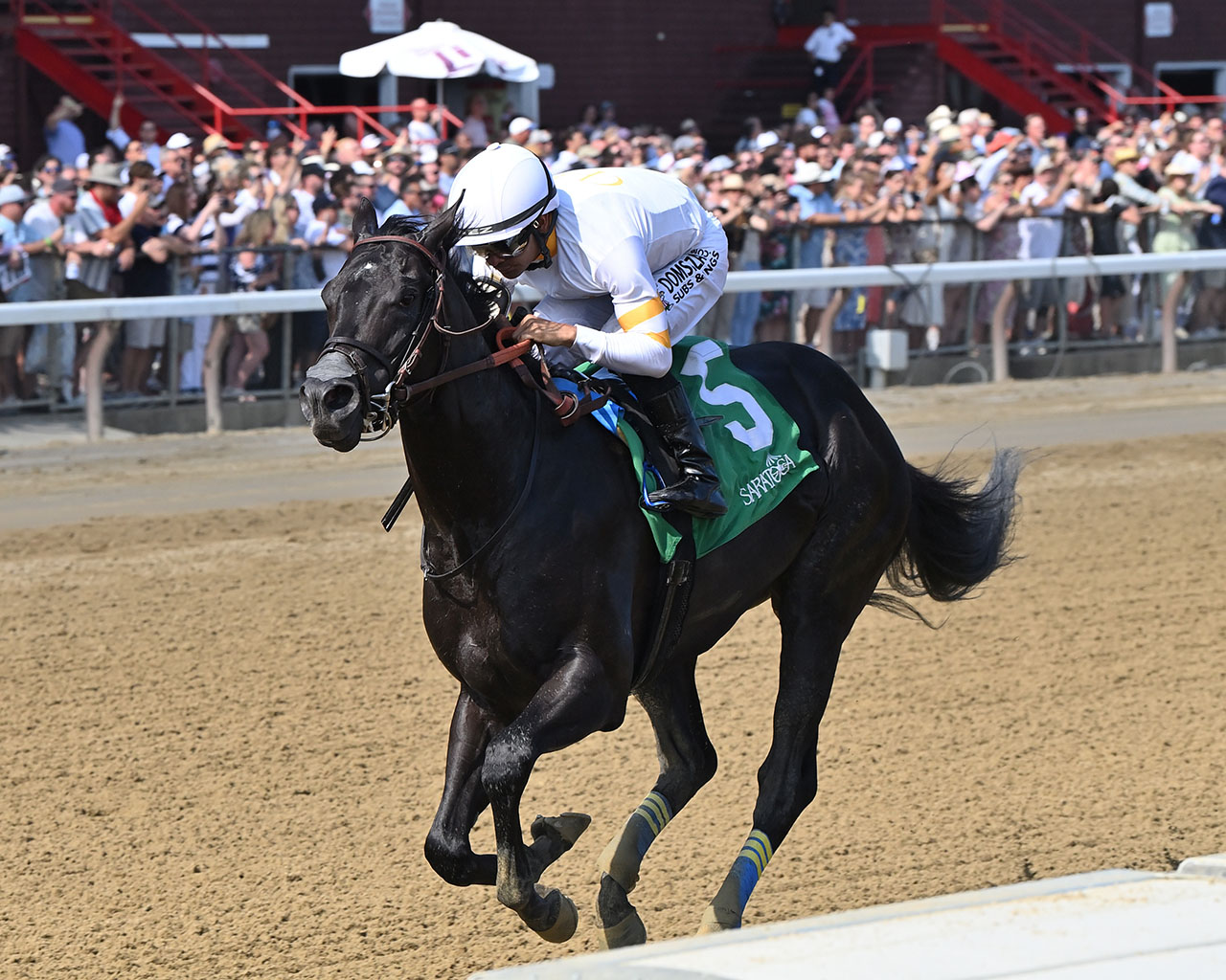 It's Our Time breaking his maiden by 17 3/4 lengths at Saratoga