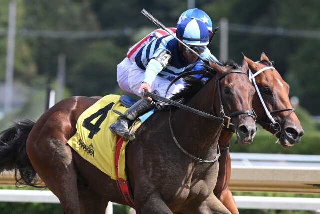 Talkin edges out Stradale at Saratoga.