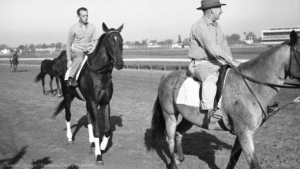 Bold Ruler during morning training at Churchill Downs for the 1957 Kentucky Derby