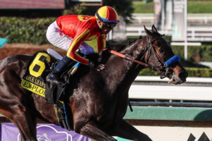 Explora wins the Oak Leaf at Santa Anita.