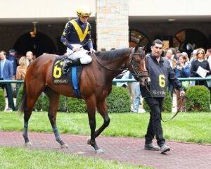 Gallivant wins the Bowman Mill at Keeneland.