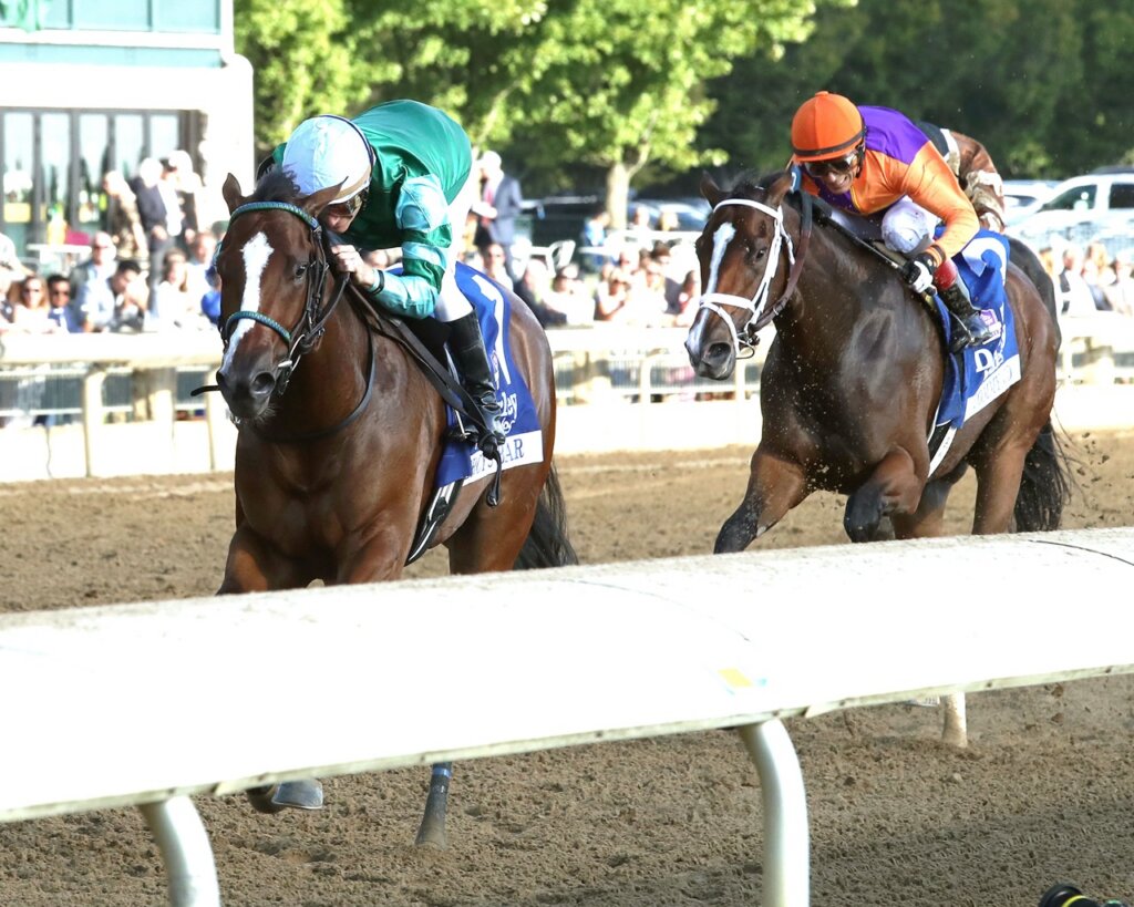 Percy's Bar crossed the wire first in the Alcibiades, but Tommy Jo was awarded the win via disqualification