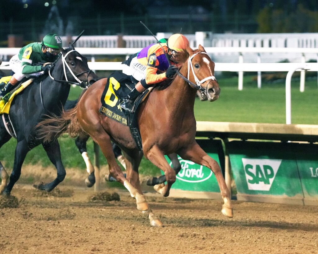 Further Ado wins the Kentucky Jockey Club (G2) at Churchill Downs.