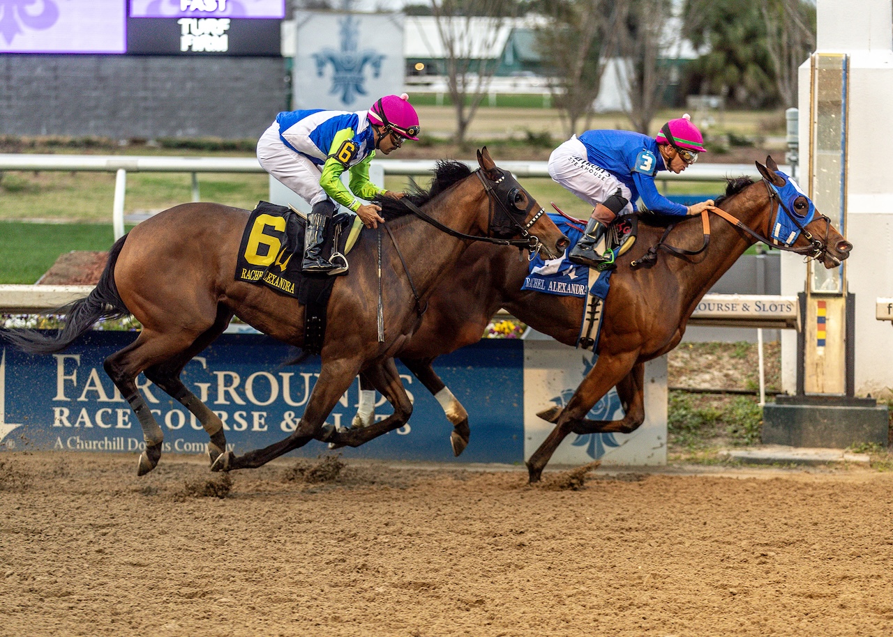 Bella Ballerina wins the Rachel Alexandra at Fair Grounds.