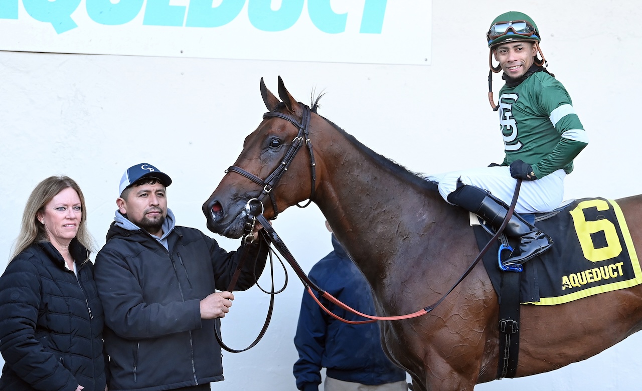 Iron Honor wins the Gotham Stakes at Aqueduct.