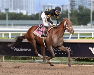 She Be Smooth wins the Davona Dale at Gulfstream Park.