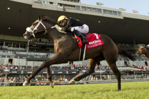 Two Out Hero wins the Soaring Free Stakes at Woodbine. 