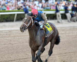 Commandment wins the Florida Derby at Gulfstream Park.