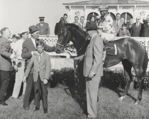 Damascus enters the winners circle for Preakness 1967.