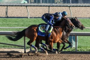 Pontent works at Santa Anita. 