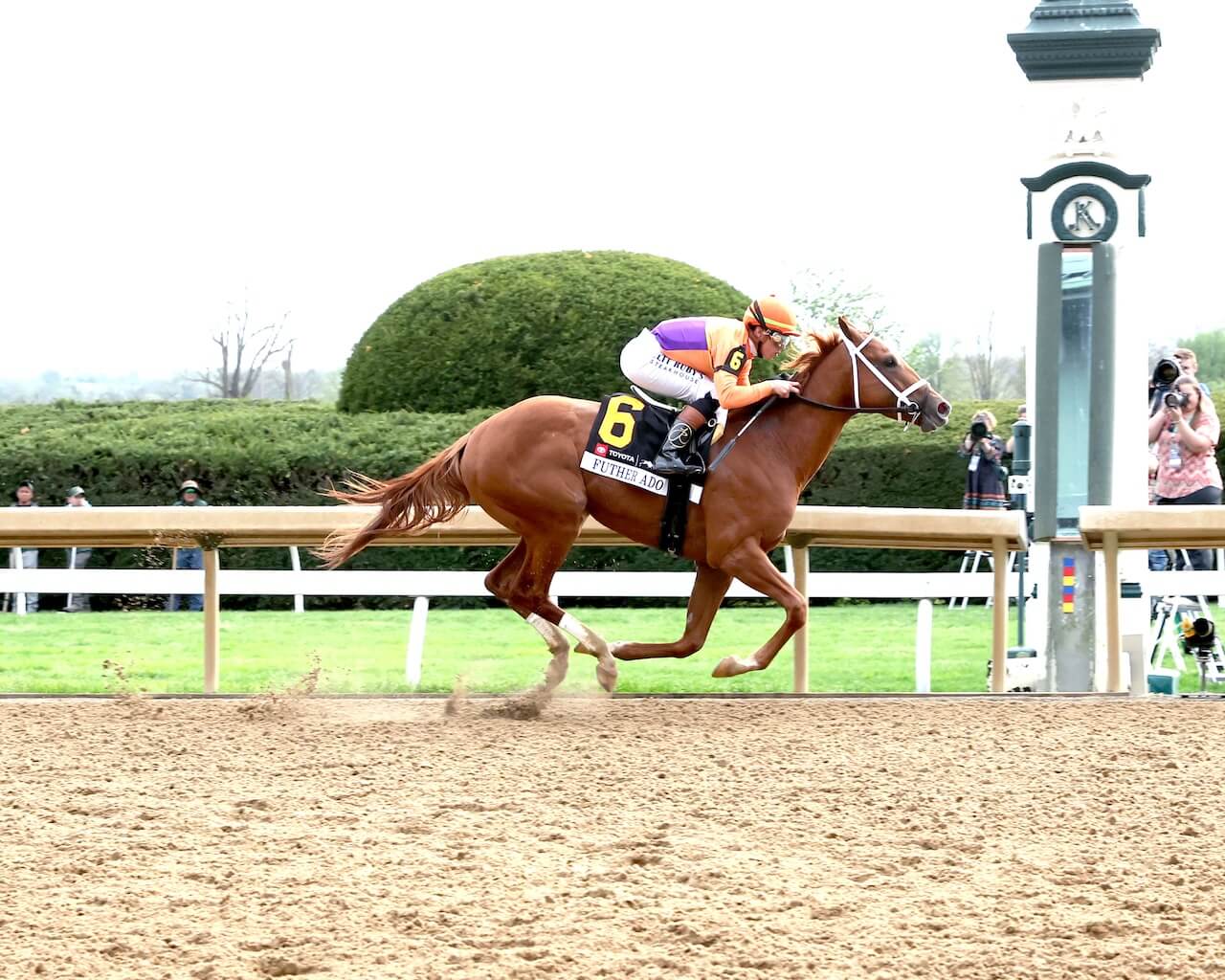 Further Ado wins the Blue Grass Stakes at Keeneland.