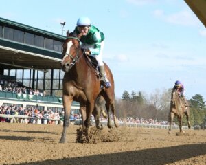 Percy's Bar wins the Ashland Stakes at Keeneland.