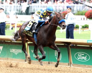 Crude Velocity wins the Pat Day Mile (G2) at Churchill Downs. 