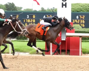 Crupper wins the Bathrow Row Stakes at Oaklawn Park.
