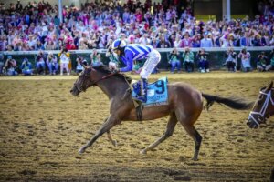 Always A Runner wins the 152nd Kentucky Oaks (Photo by Doug Beigie)