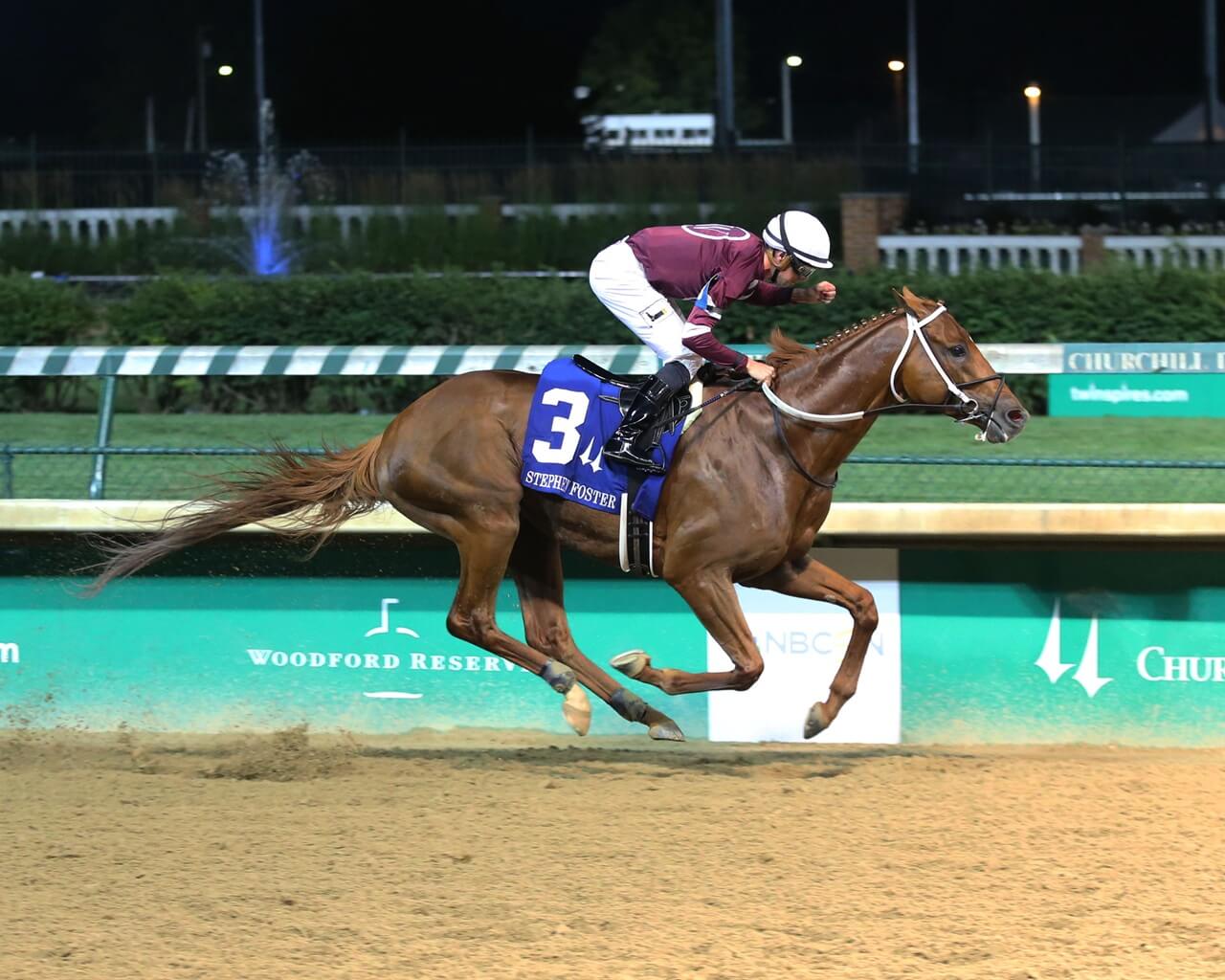 Gun Runner winning the 2017 Stephen Foster