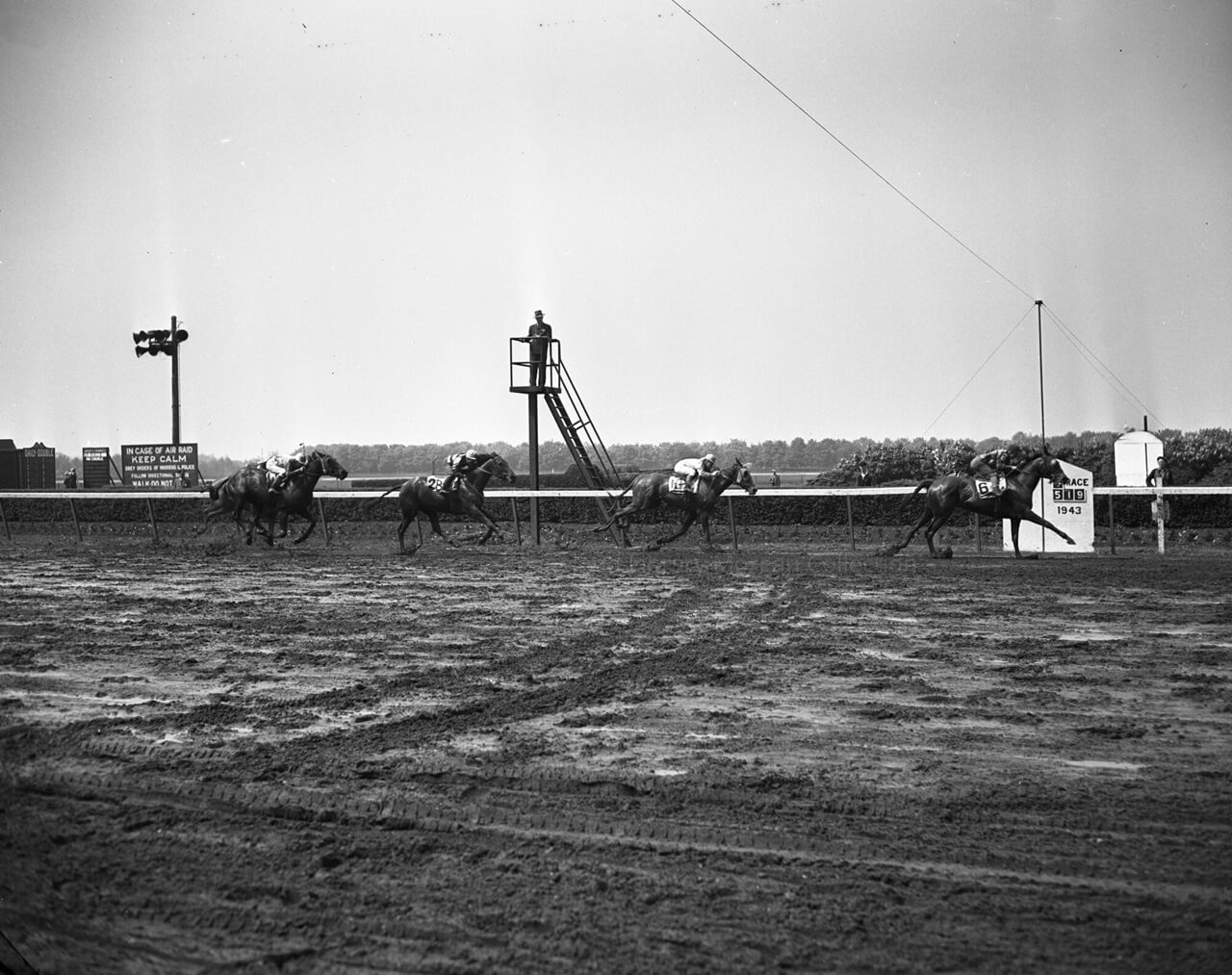 Nellie L. wins the 1943 Acorn S. at Belmont Park (Photo courtesy of Keeneland Library Morgan Collection)