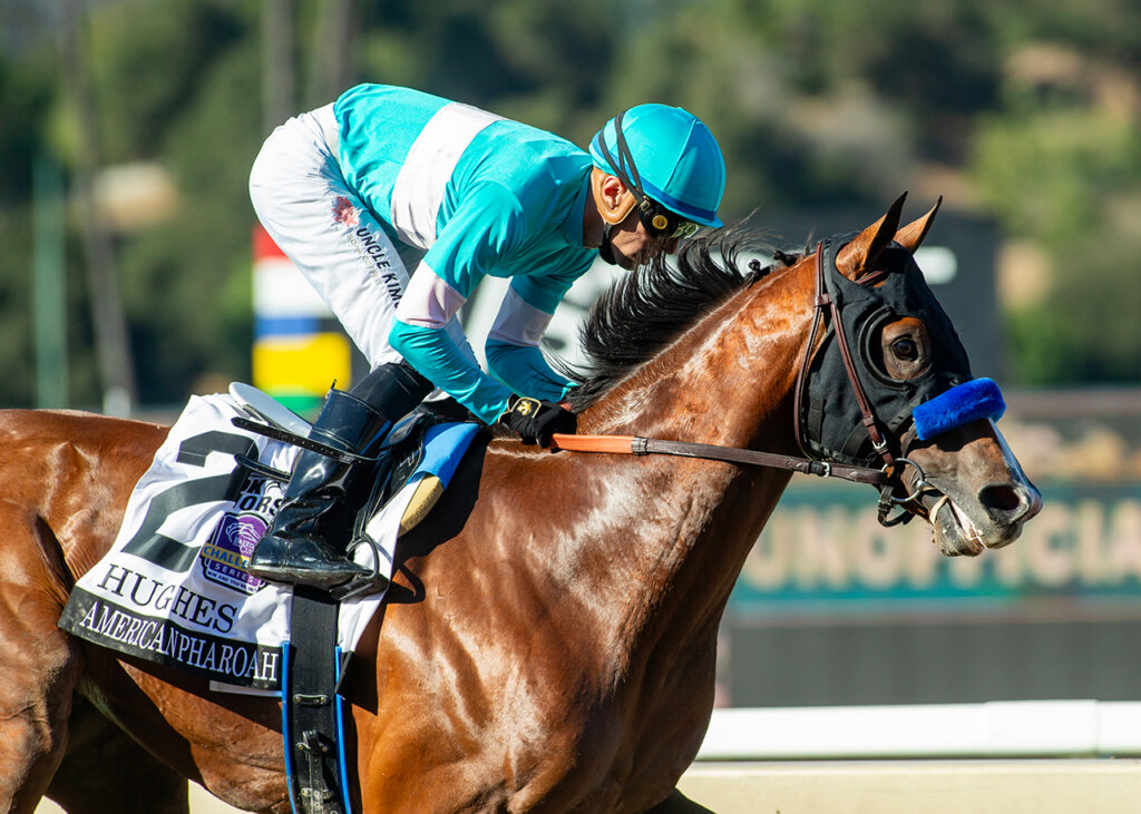 Hughes wins the American Pharoah S. at Santa Anita.