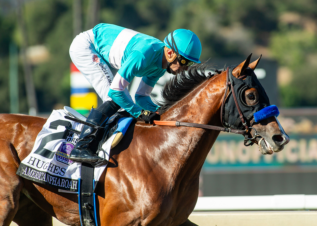 Hughes wins the American Pharoah S. at Santa Anita.