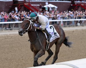 Summer Starlet wins the Spinaway Stakes at Saratoga.